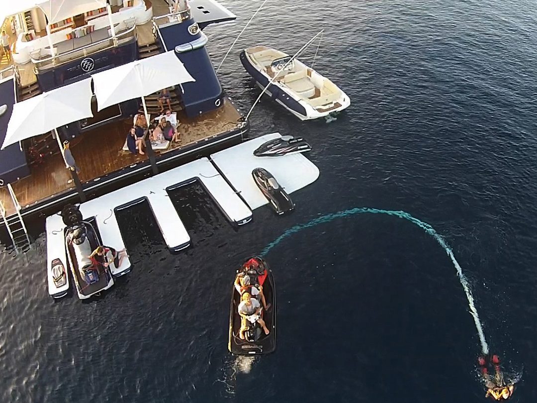 Superyacht personal watercraft inflatable dock