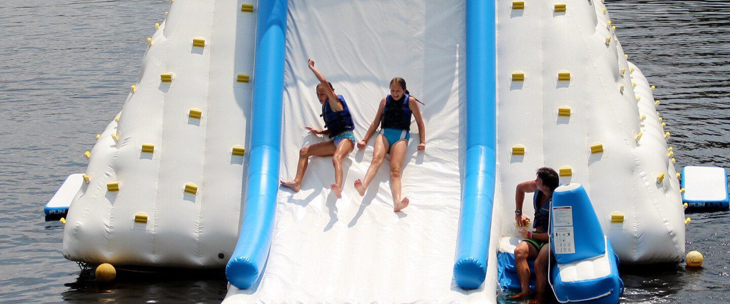 Floating inflatable climbing walls