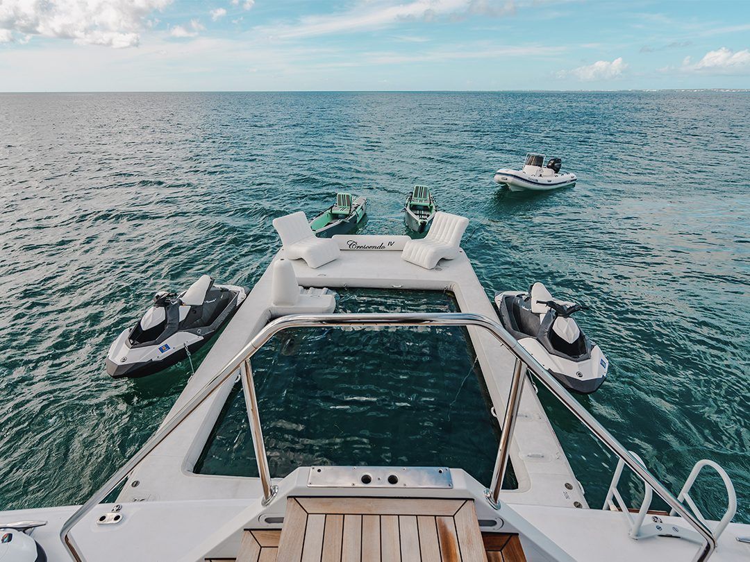 FunSize Beach Club Sea Pool and Superyacht Wave Chairs on Motor Yacht Crescendo IV