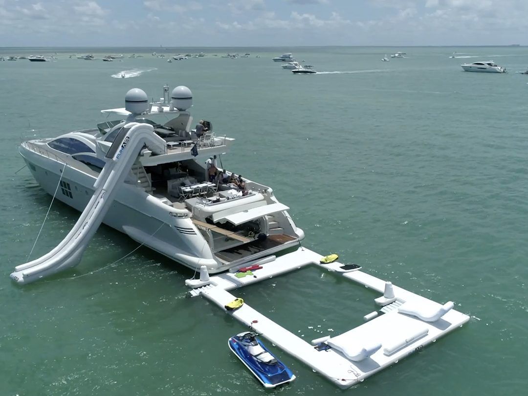 Beach Club Sea Pool and Yacht Slide on MY Scarlet
