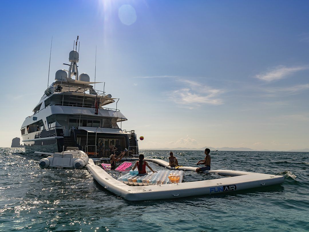 Beach Club Sea Pool on superyacht Lady Azul