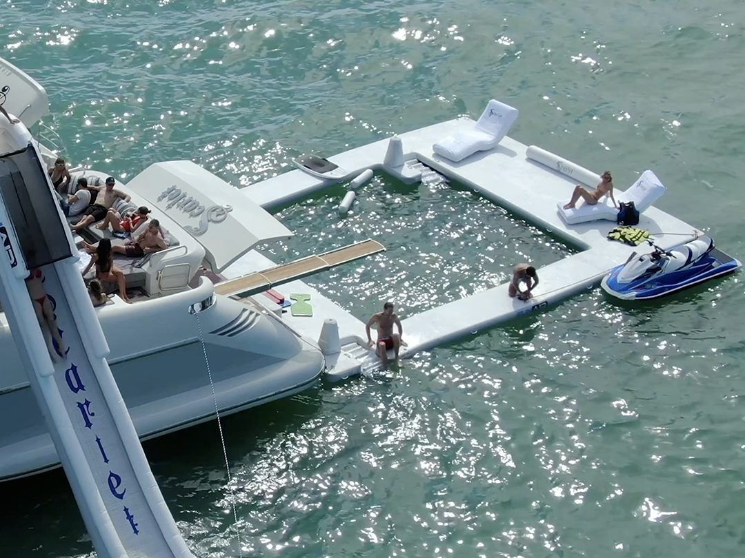 Beach Club Sea Pool and Yacht Slide on MY Scarlet