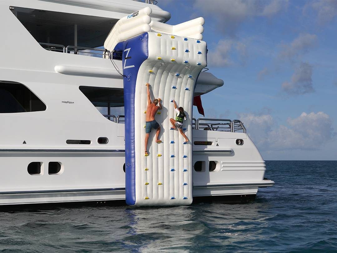 Over The Rail Climbing Wall on Motor Yacht Lazy Z