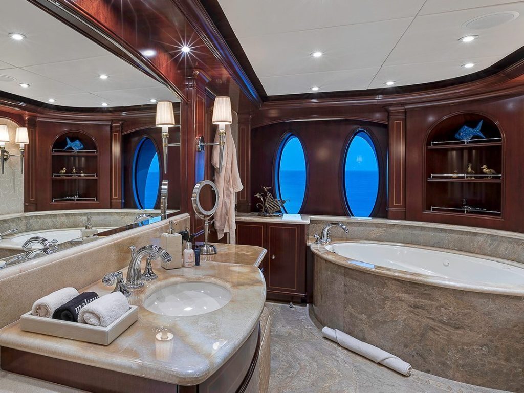 Master bathroom on Motor Yacht Loon