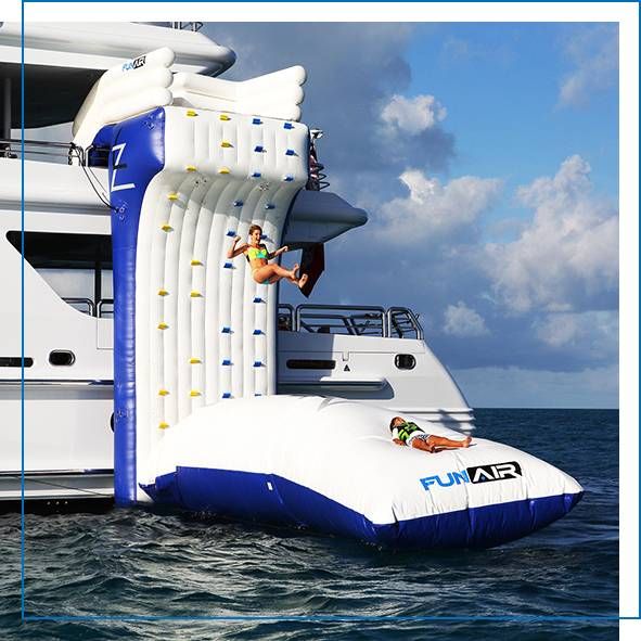 Superyacht Inflatables Climbing Wall and BigAir Blob
