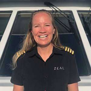 Captain Leigh Love of Motor Yacht Zeal