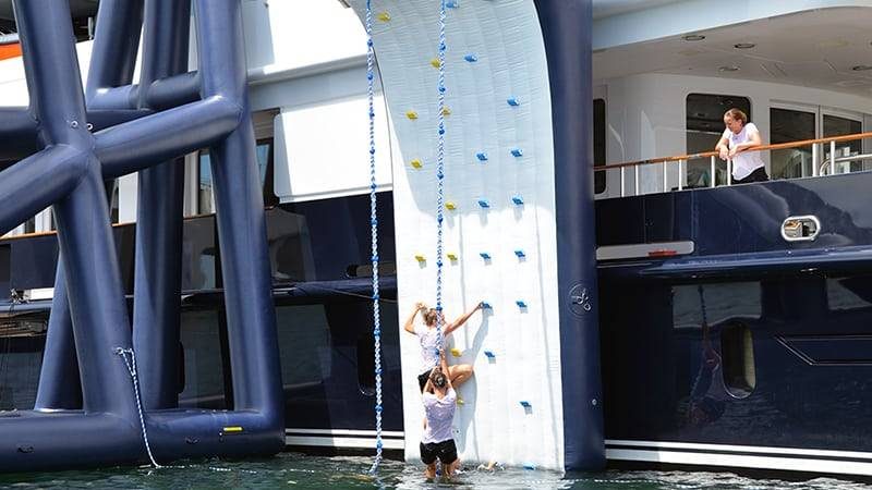 FunAir Water Entry Climbing Wall on Motor Yacht Helios
