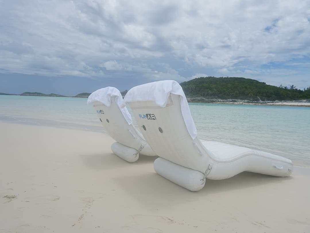 Wave Loungers on the waters edge