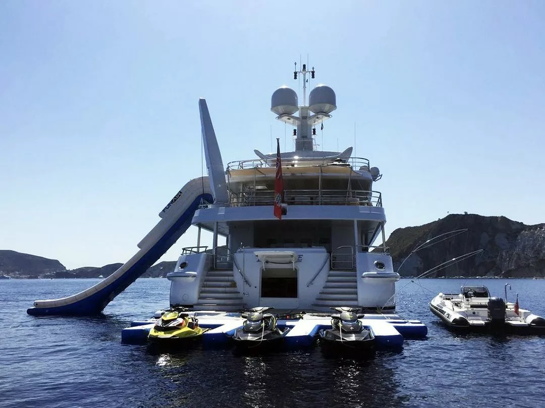 The custom Jet Ski Dock and Yacht Slide on superyacht La Mirage