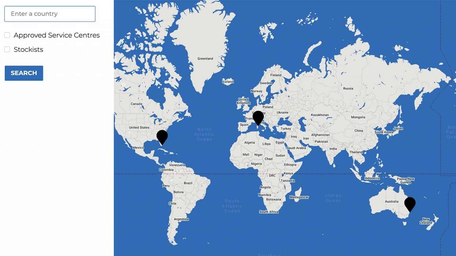 FunAir Global Partners World Map