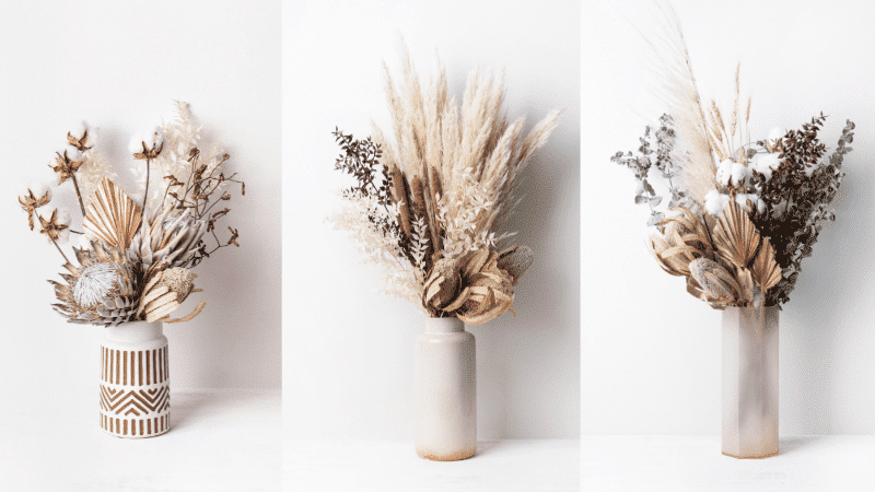Preserved and dried flowers for flower arrangements on yachts and superyachts