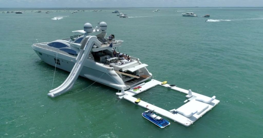 Yacht Scarlet with fun yacht toys available for charter in Miami