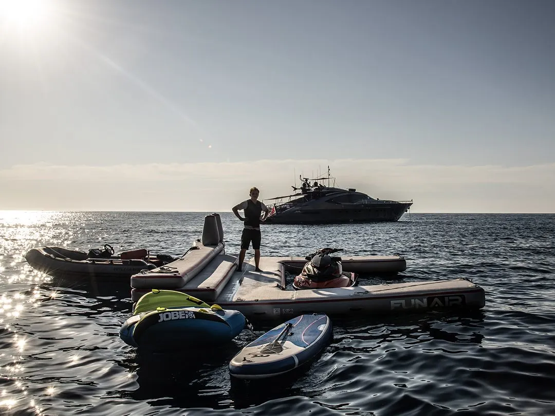 Using a custom Jet Ski Dock in the sea