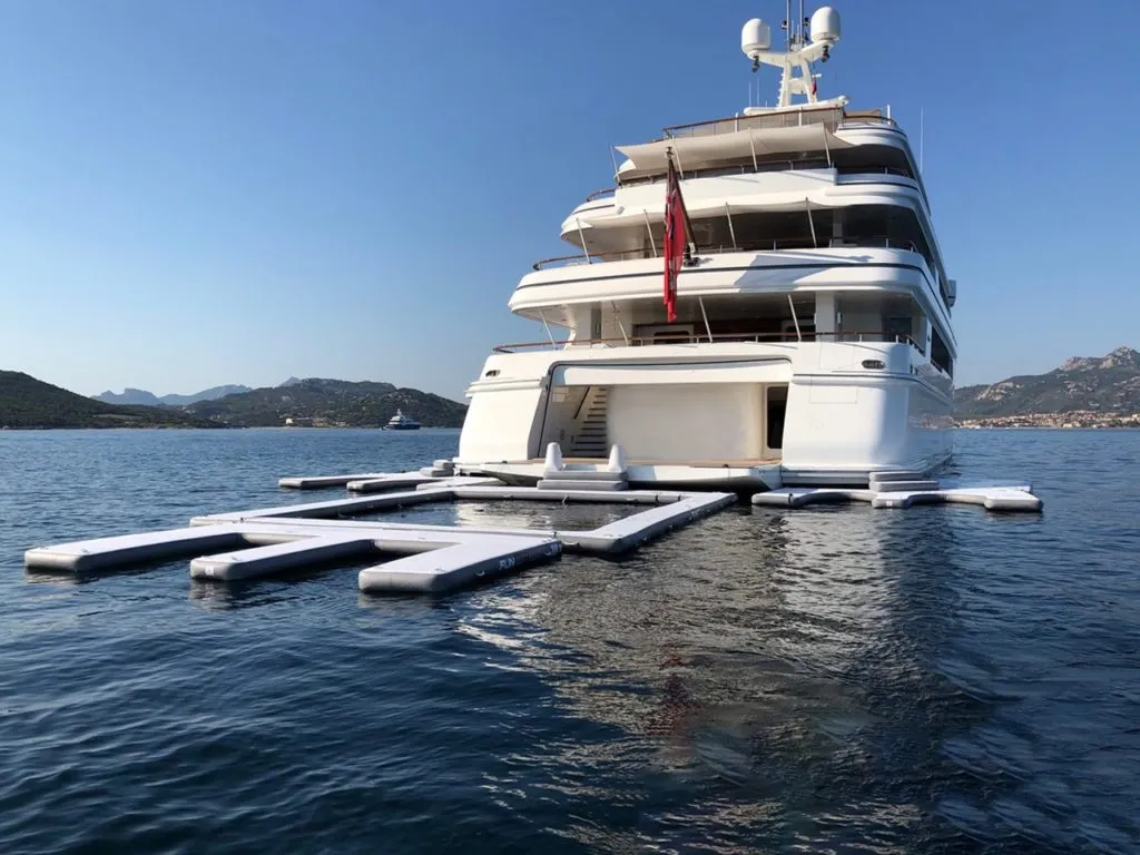 yacht super jet ski dock and pool