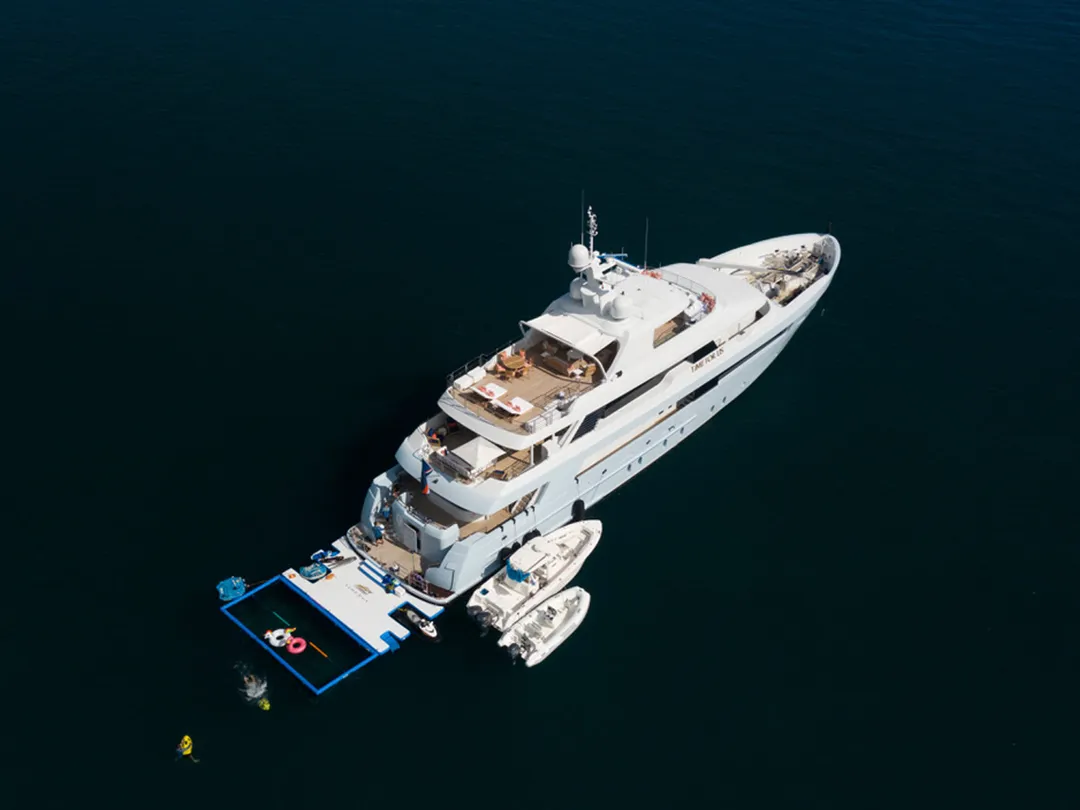 Custom Jet Ski Dock and Netted Sea Pool on MY Time For Us