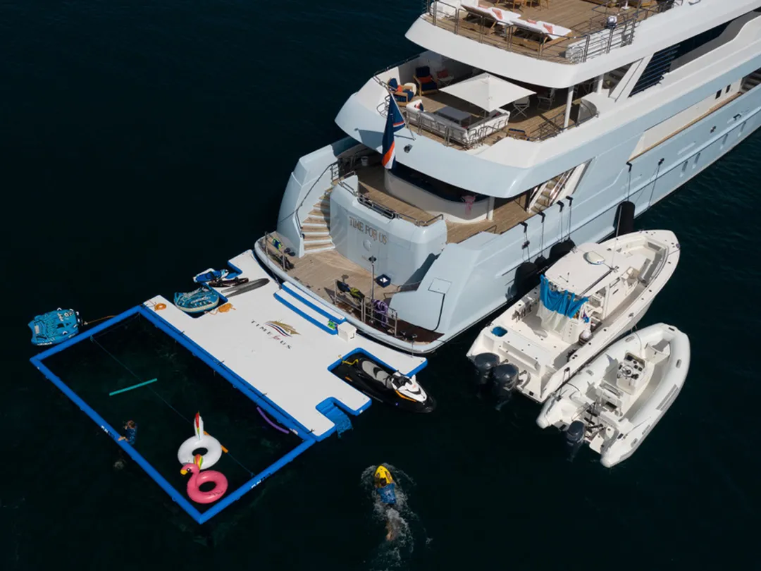 Custom Jet Ski Dock and Netted Sea Pool on MY Time For Us
