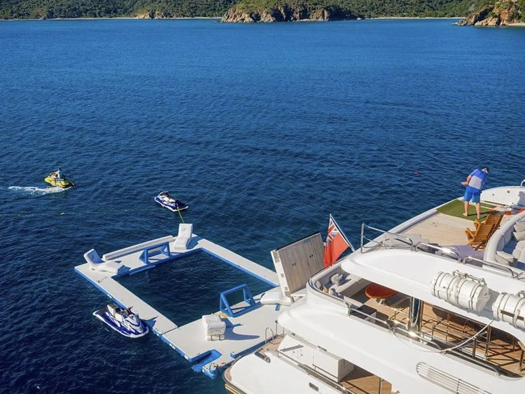 Beach Club Sea Pool on superyacht Milestone