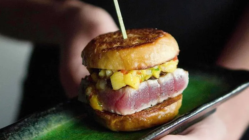 Tuna & mango salsa slider from Imoto Restaurant
