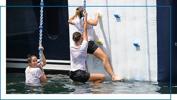 Water Entry inflatable climbing wall
