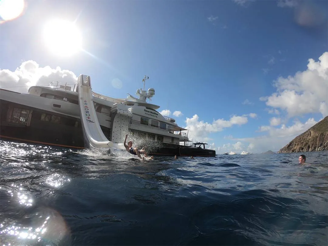 Over The Rail Climbing Wall on Motor Yacht Gene Machine