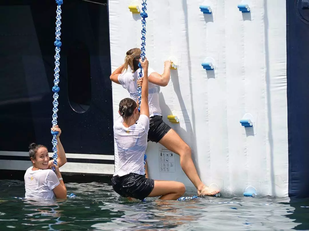 Water Entry Climbing Wall on Motor Yacht Helios