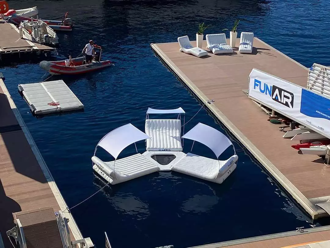 Floating Shaded Island at Monaco Yacht Show