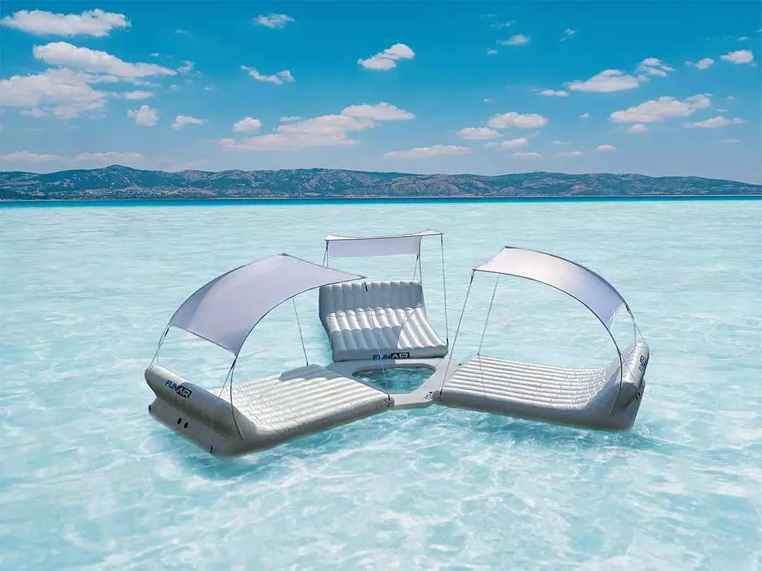 Floating Shaded Island on clear water