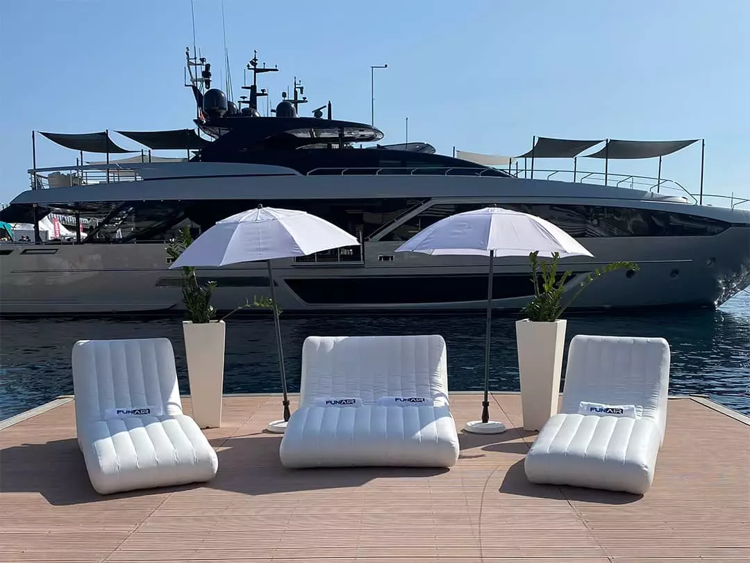 FunAir Double Wave Loungers on dock at MYS