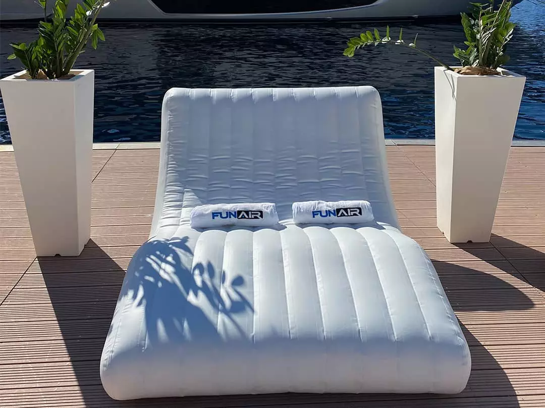 FunAir Double Wave Lounger on dock at Monaco Yacht Show