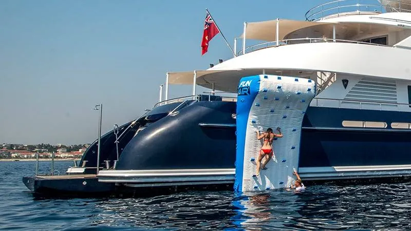 FunAir QuickShip Climbing Wall on superyacht Sirocco