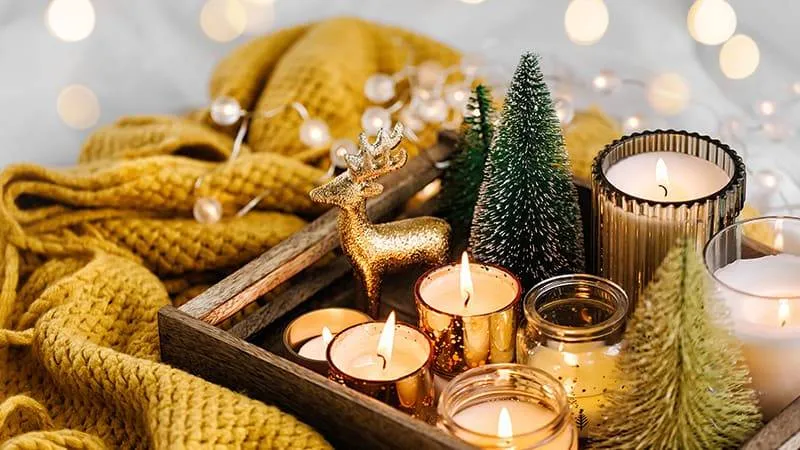 Christmas candles and decorations