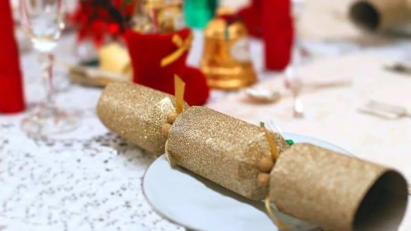 Gold glitter Christmas cracker