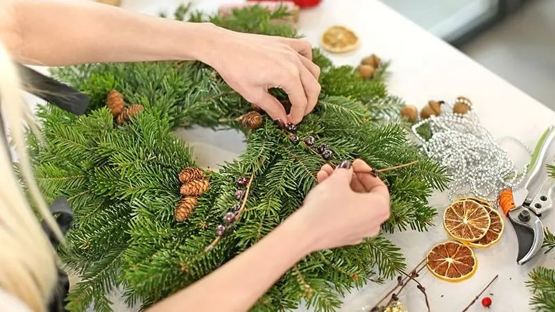 Handcrafted Christmas wreath