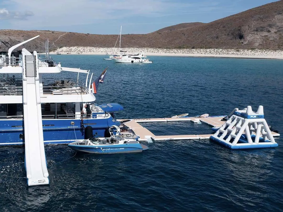 Yacht Slide JSD Sea Pool and Playground MY Nomad side view close up