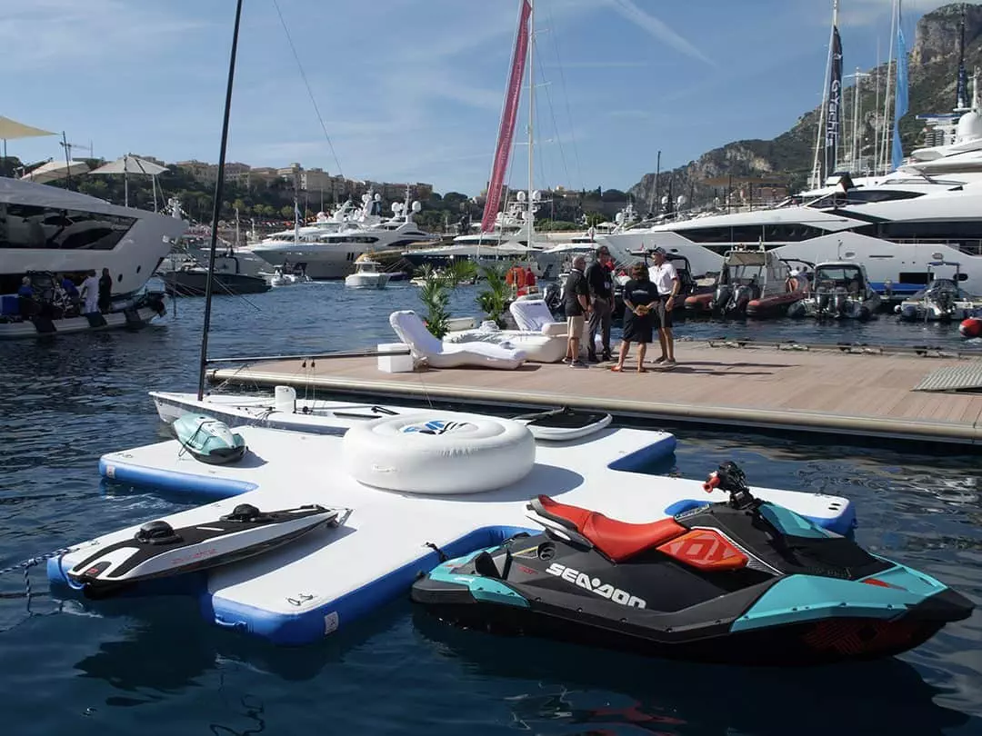 Sea Bob efoil and sailing yacht on the FunAir Toy Island at Monaco