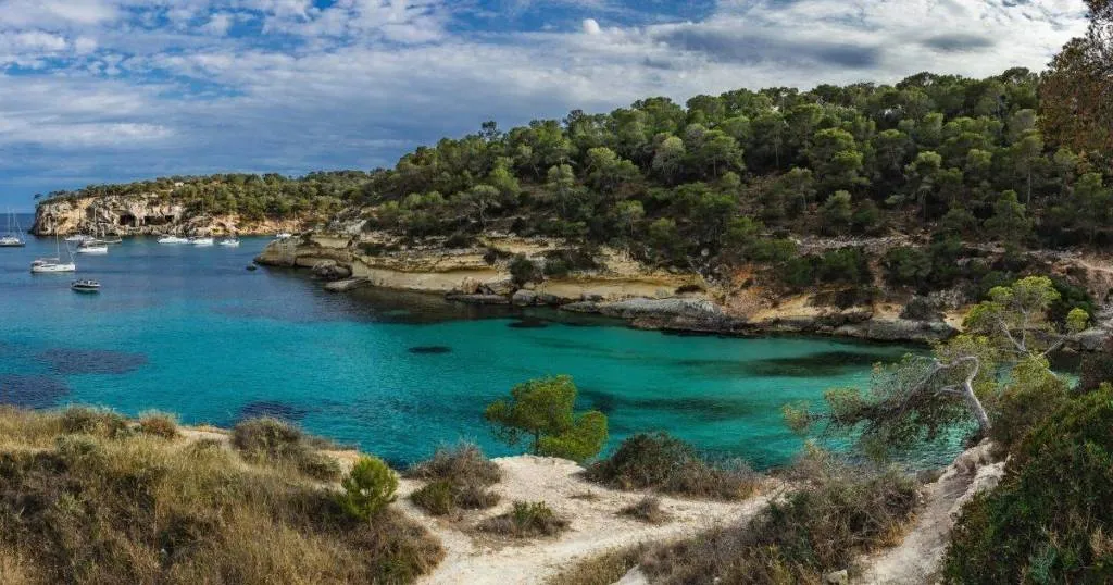 The beautiful beaches at Playa Del Mago in Mallorca, Spain