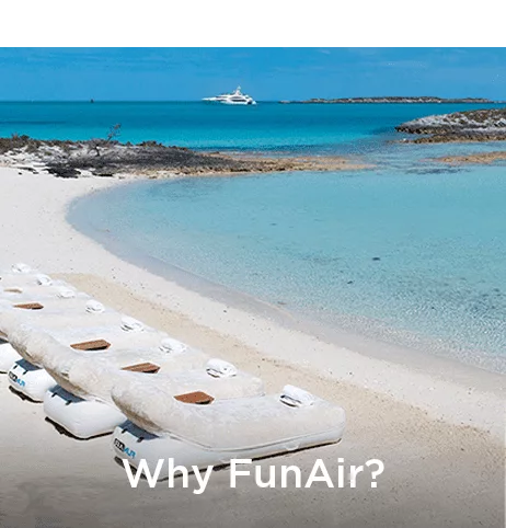 FunAir loungers on a beach