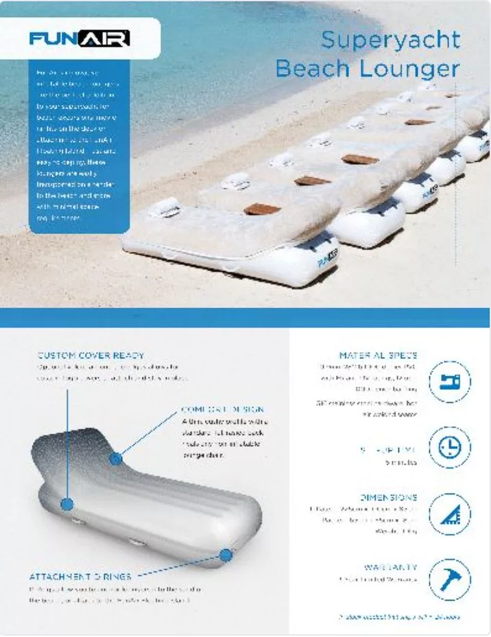FunAir Beach Lounger Spec Sheet