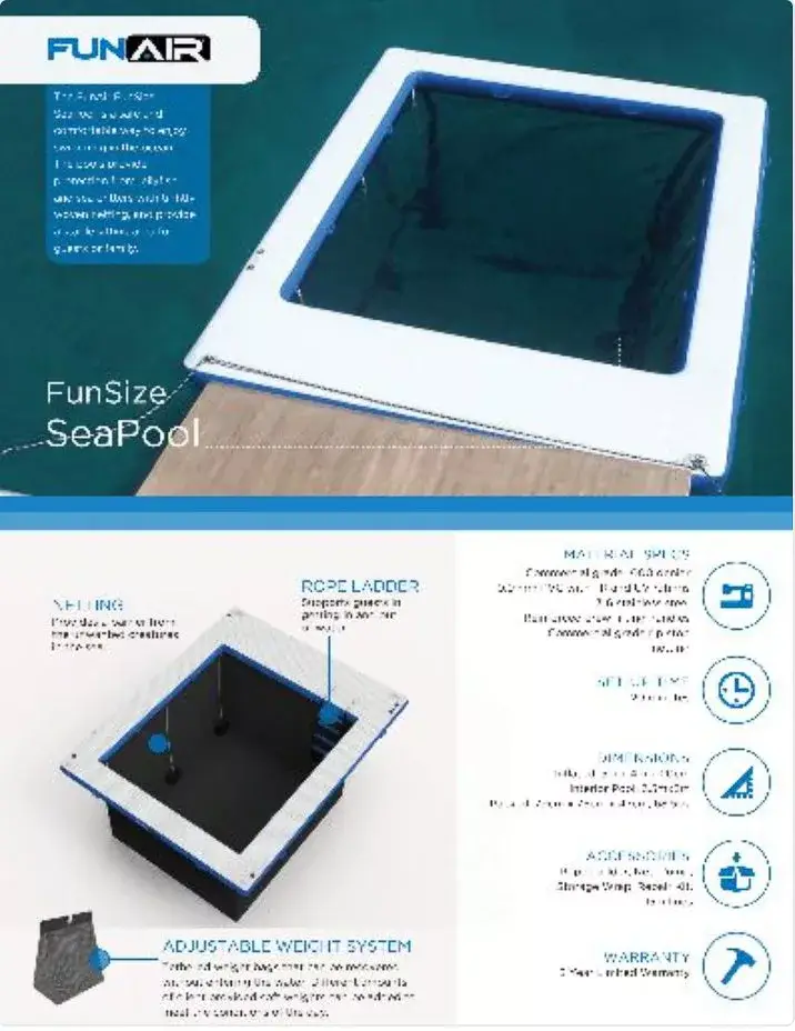 FunAir FunSize Sea Pool Spec Sheet