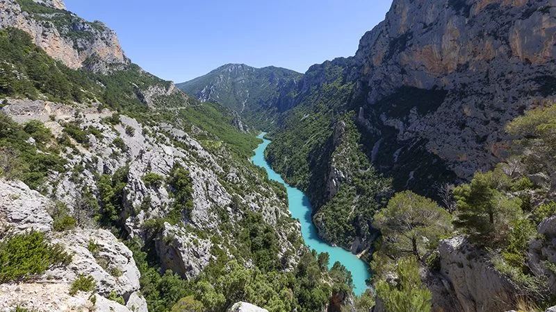 Scenic view of the Gorges du Verdon in Provence in the South of France