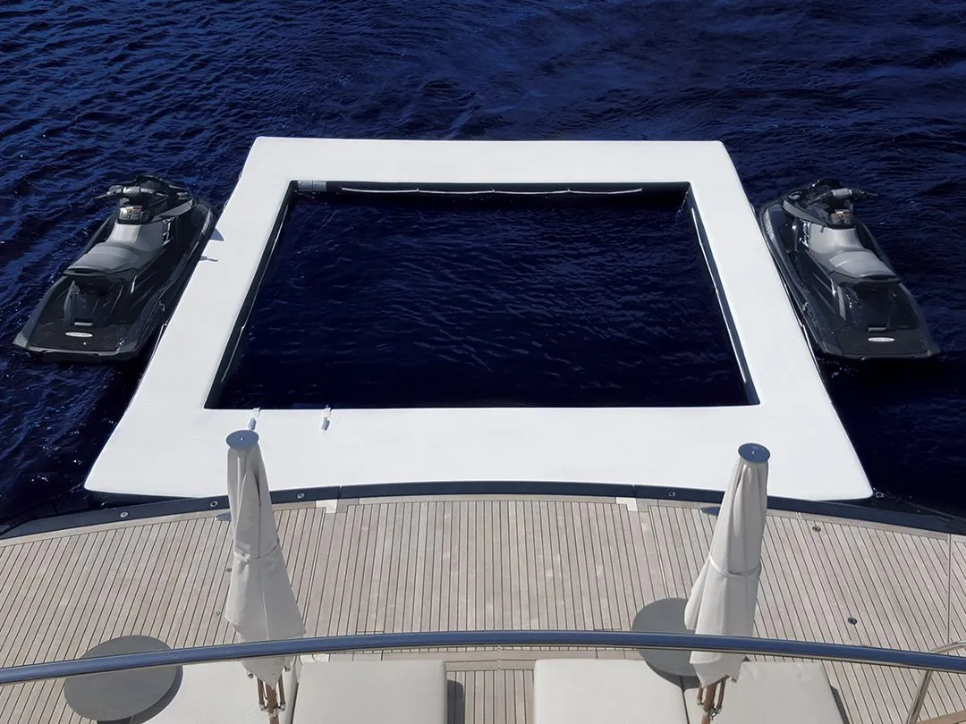 Sea Pool and jet skis on superyacht