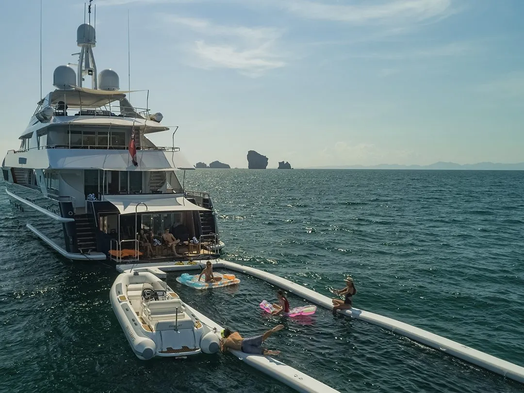 Beach Club Sea Pool on superyacht Lady Azul